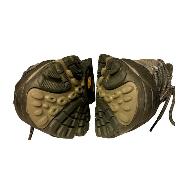 Merrell Moab Shoes Womens 7 Gray Blue Mesh Hiking Comfort Work Lace Up Vibram - Picture 13 of 16